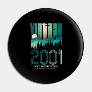 Vintage 2001 - 20. Geburtstag Zwanzig Jahre alt Pin