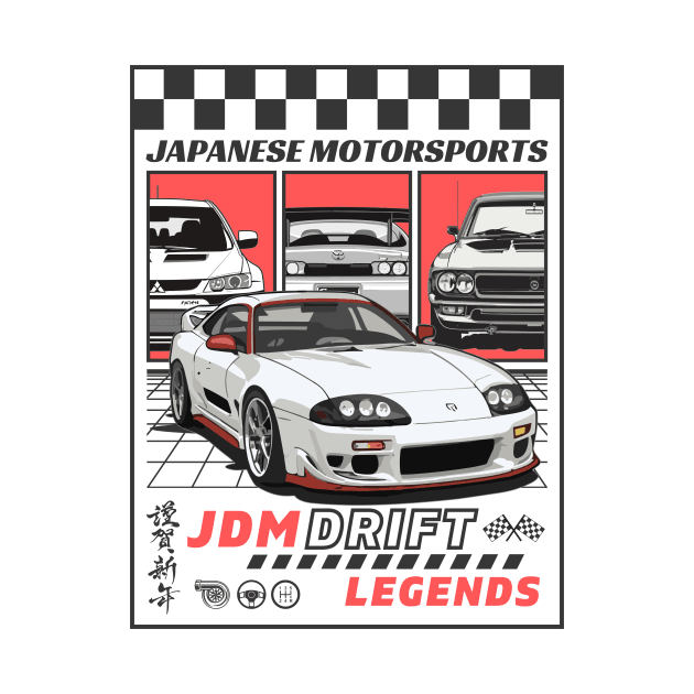 Retro Comic Japanese Racing Supra JDM by COSYMICTEES