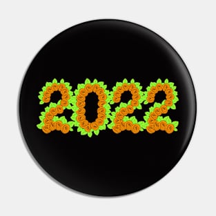 2022 created with orange roses and green leaves Pin