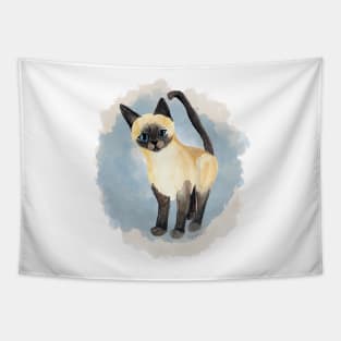 Saucy Siamese Kitten in blue Tapestry