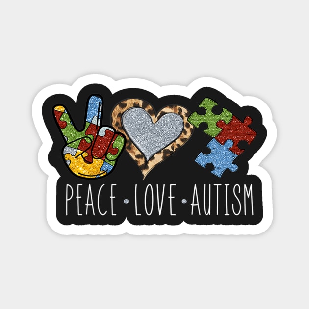 Peace Love Autism Awareness Magnet by ShariLambert