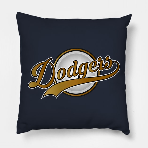 Dodgers Gold University Pillow by CTShirts