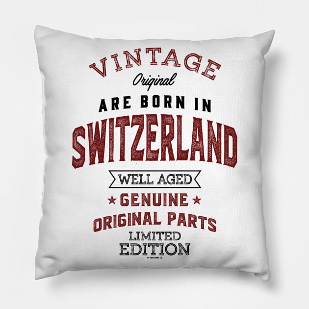 Born in Switzerland Pillow by C_ceconello