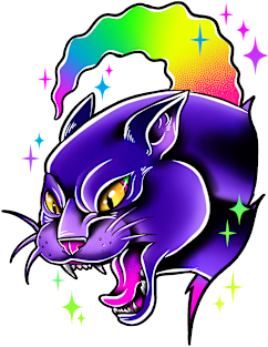 Rainbow Panther Magnet