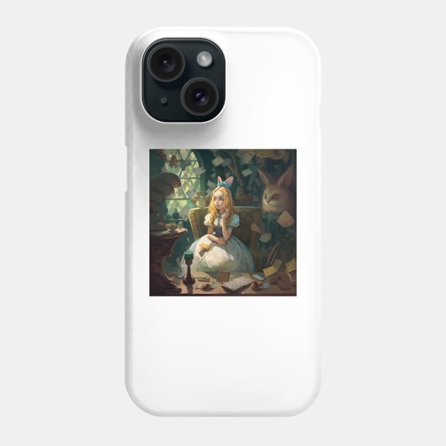 Alice in Wonderland. "Tea Party with the Mad Hatter and the Cheshire Cat" Phone Case by thewandswant