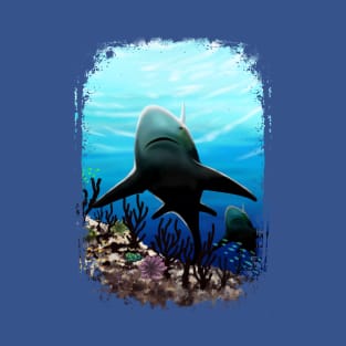 Great White Shark, from the Abyss of Soul Digital Painting T-Shirt