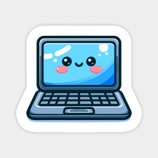 cute laptop smiling with happy feeling Magnet