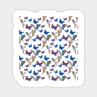 Blue Butterfly pattern Magnet