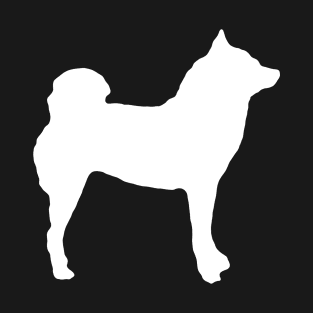 Lilly the Shiba Inu Silhouette - White on Black T-Shirt