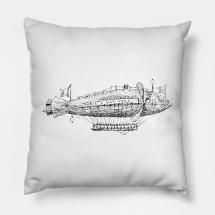 Vintage Airship Sketch Pillow