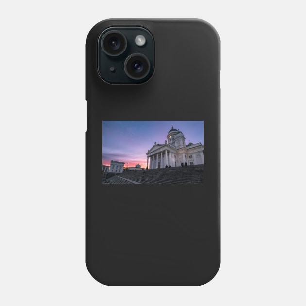 Helsinki Cathedral at Sunset Phone Case by LukeDavidPhoto