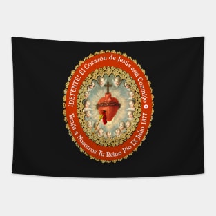 Detente Spanish Sagrado Corazon Sacred Heart of Jesus Catholic Prayer Tapestry