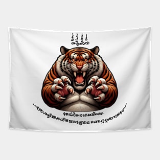 Thai Tattoo Parody "Sak Yant Tiger" Tapestry