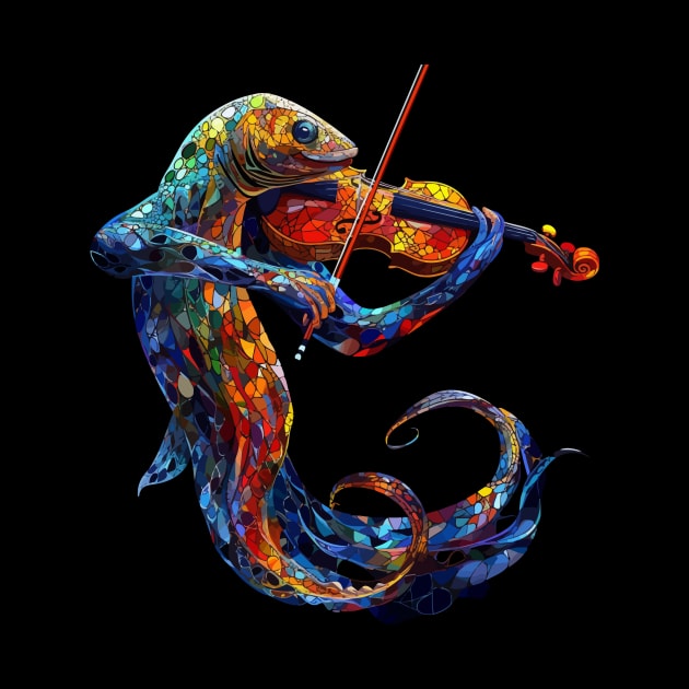 Eel Playing Violin by JH Mart