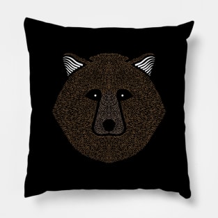 Grizzly Bear At Night Pillow