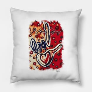 ASL I Love You Contemporary Design Pillow