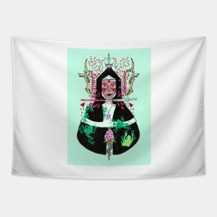 Demonic Possessed Nun Tapestry