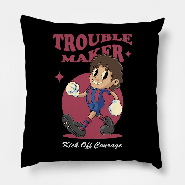 Funny Football Boy Pillow by milatees