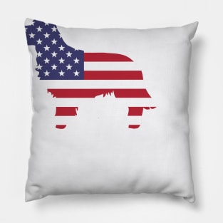 golden retriever silhouette Pillow