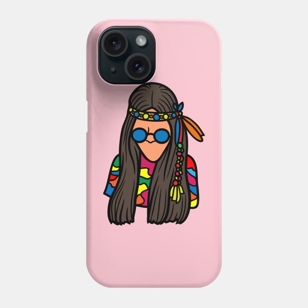 Hippie Soul in meditation Phone Case by Retro Comic Books