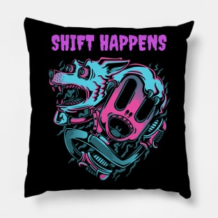 Shift Happens Crazy Werewolf Neon Variant Pillow