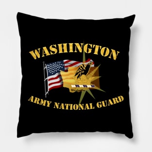 Washington - ARNG w Flag Pillow