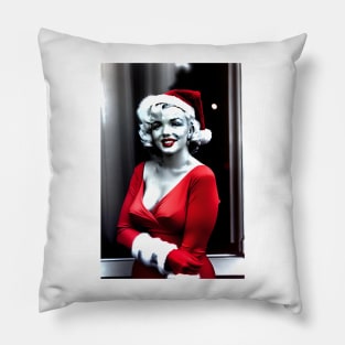 Santa Marilyn (Celebrity Christmas) Pillow