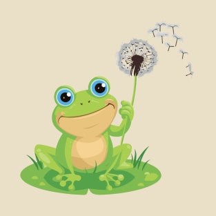 Frog with Dandelion Flower T-Shirt