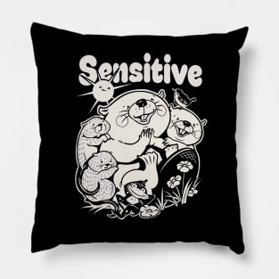 Sensitive - black/off white Pillow