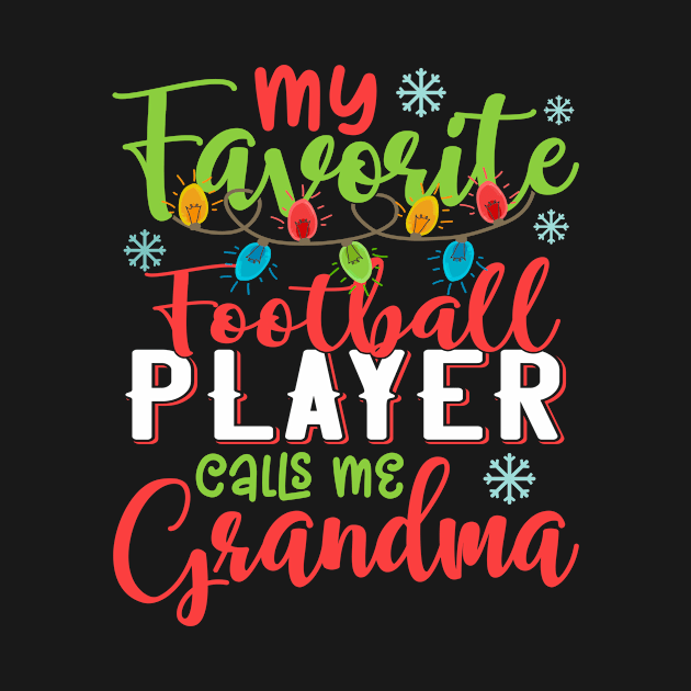 My Favorite Football Player Calls Me Grandma Xmas Light Christmas Gift by Shops PR