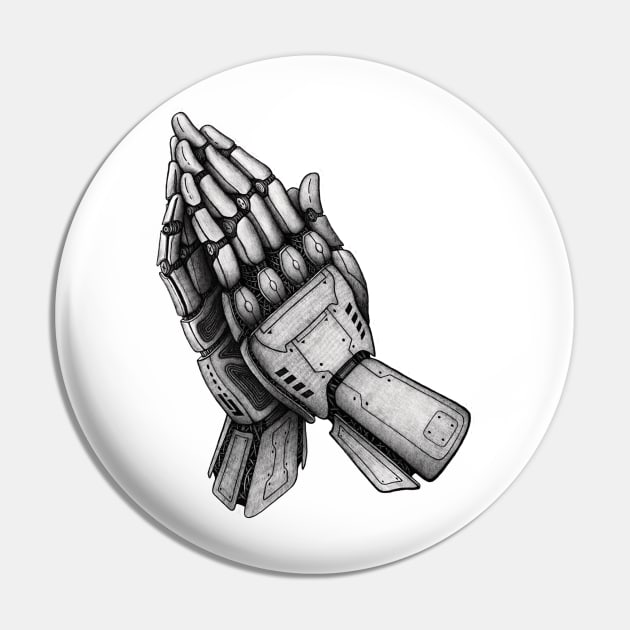 Praying Robotic Hands Pin by Akman