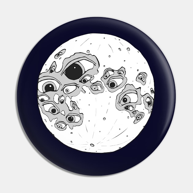 Full Moon Crater Eyes Pin by studiogooz