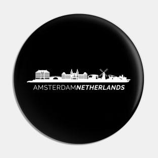 Amsterdam City Skyline Pin