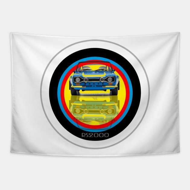 Ford Escort RS2000 mk1 on target Tapestry by AaaahEeeekStudio