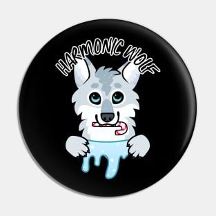 Harmonic Wolf Winter Slime- with words Pin