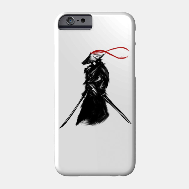 Samurai Warrior With Two Katana Swords Charcoal Drawing Samurai Art Phone Case Teepublic