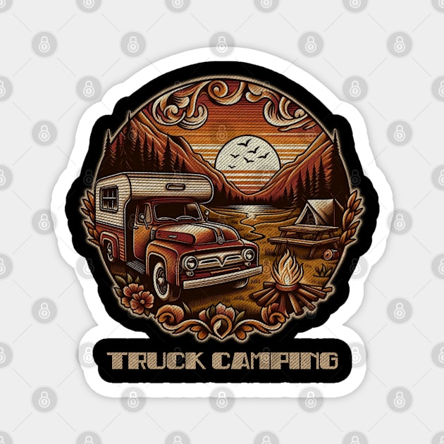 Truck camping Magnet by Tofuvanman