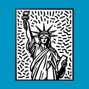 Statue of liberty - black and white pop art T-Shirt