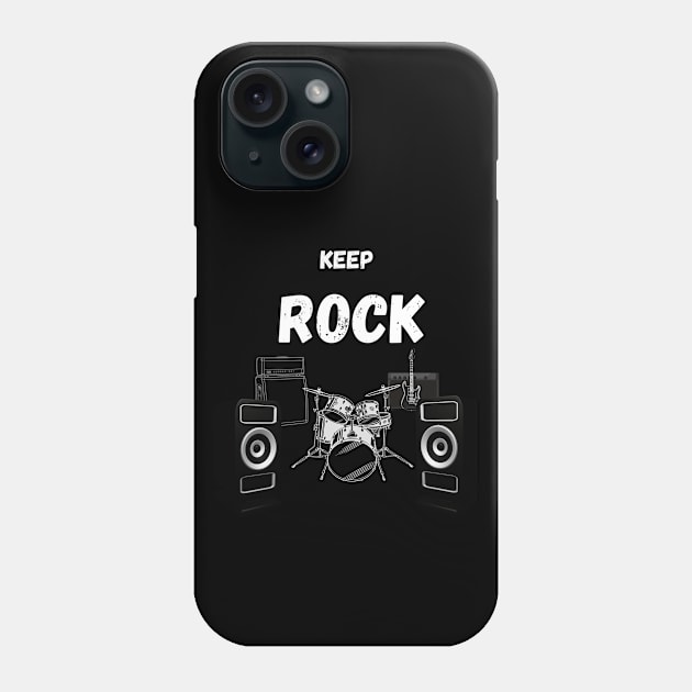 Keep Rock Phone Case by All on Black by Miron