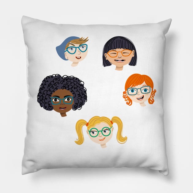 Multiethnic children collection. Pillow by DanielK