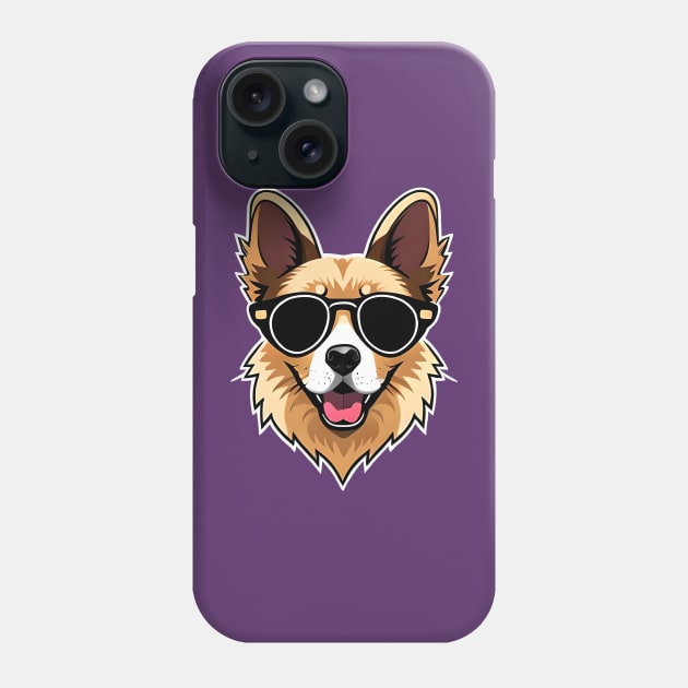 Cute corgi dog with glasses Phone Case by ramith-concept