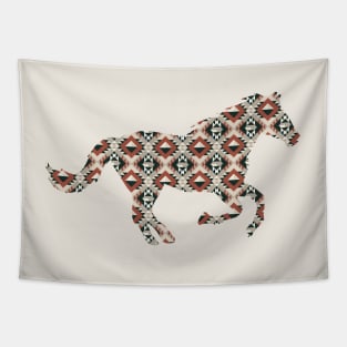 Aztec geometric southwest triangle horse pattern Tapestry