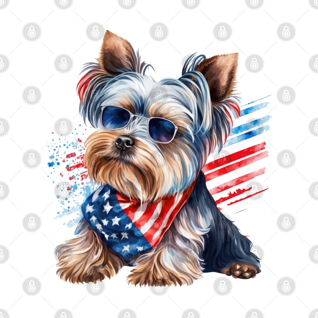 4th of July Yorkshire Terrier #2 by Chromatic Fusion Studio