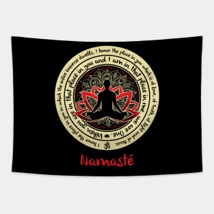 NAMASTE WE ARE ONE Buddha Sitting Meditating Yoga Inspired Quote Tapestry