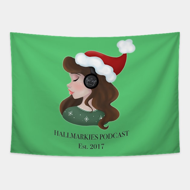 Hallmarkies Podcast Santa Girl Tee Tapestry by Hallmarkies Podcast Store