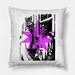 Stranger Surprises Man On The Street Old Comic Funny Popart Scifi Fantasy Vintage Pillow