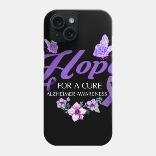 Hope For A Cure Alzheimer Awareness Flower Gift Phone Case