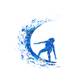 Surfing girl blue art T-Shirt