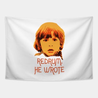 Redrum, He Wrote (orange) Tapestry