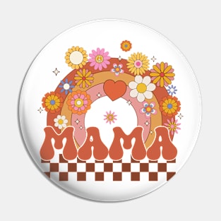 Retro Groovy Mama Matching Family Mother's Day Party Pin